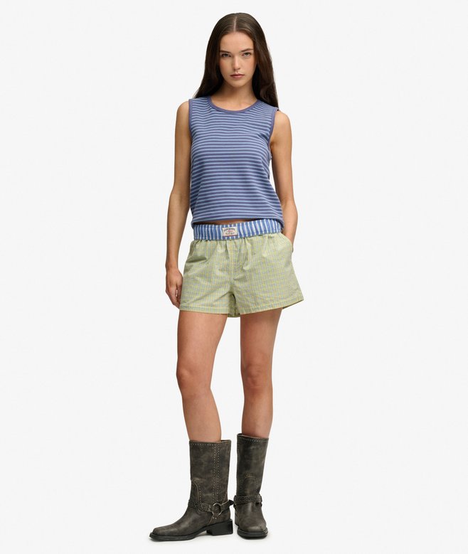 Mini Check Cotton Shorts