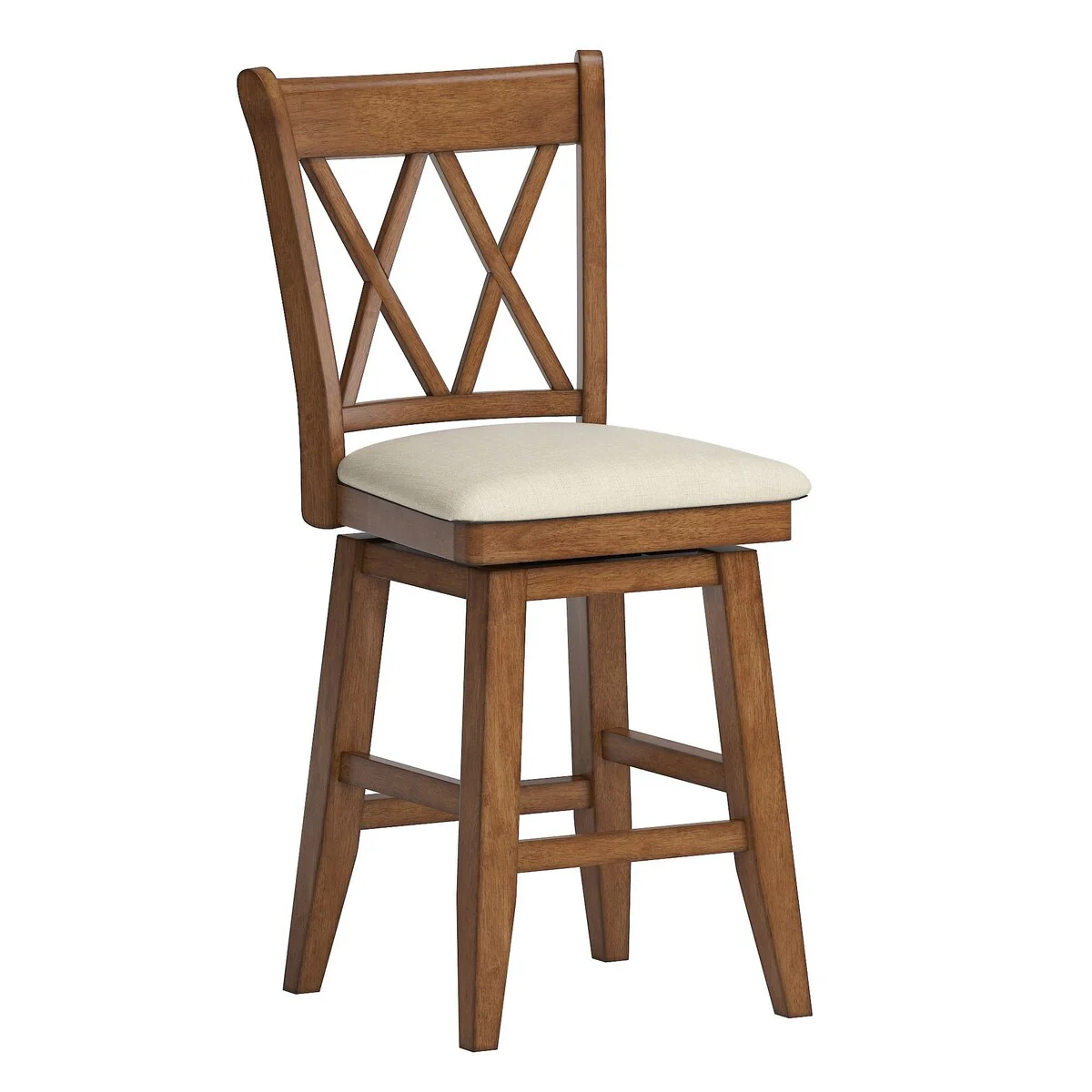 Eleanor Double X Back Wood Swivel Bar Stool by iNSPIRE Q Classic