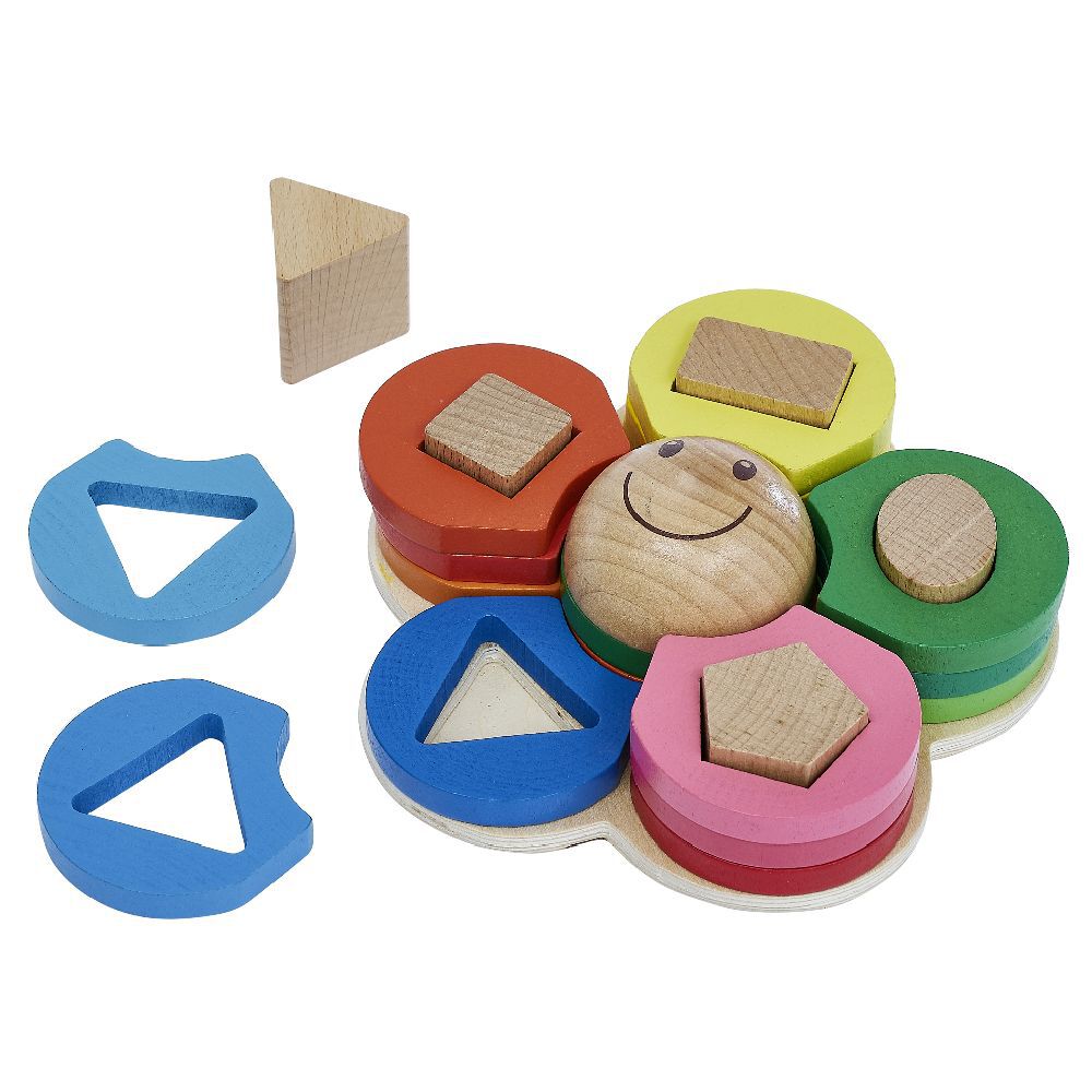 Puzzle fleur 21 pièces en bois L.20 x l.19.8 x H.5 cm