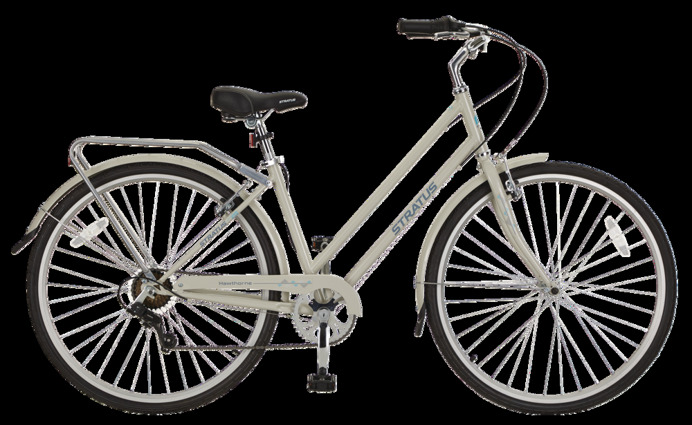 Stratus Hawthorne Adult Bike, 700C, 7-Speed, Alloy V-brakes, Grey