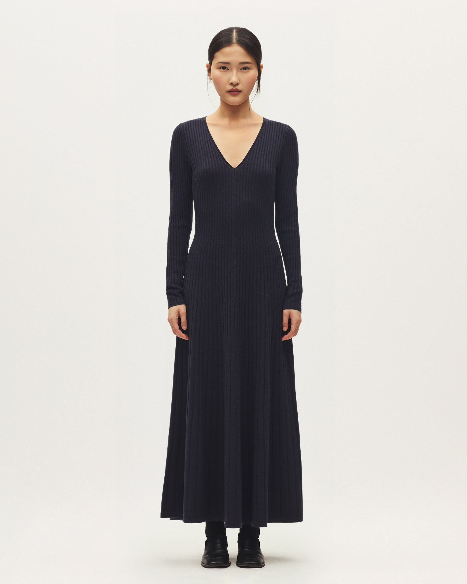 Robe longue en laine mérinos