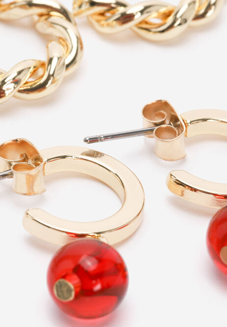 Womens 6pk Gold Mini Hoop Earrings