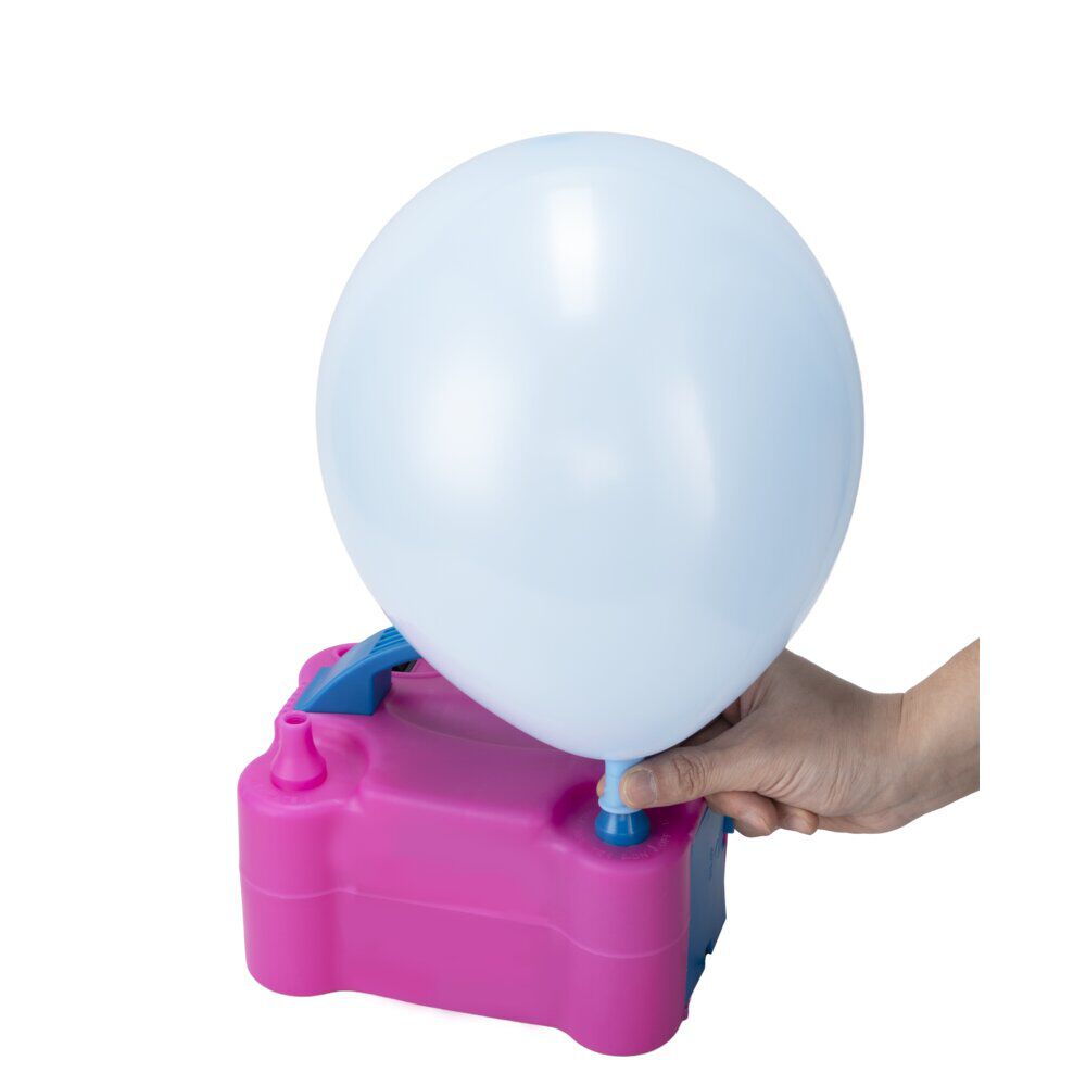 Gonfleur à ballon électrique 2 buses rose et bleu 13x10xH10cm