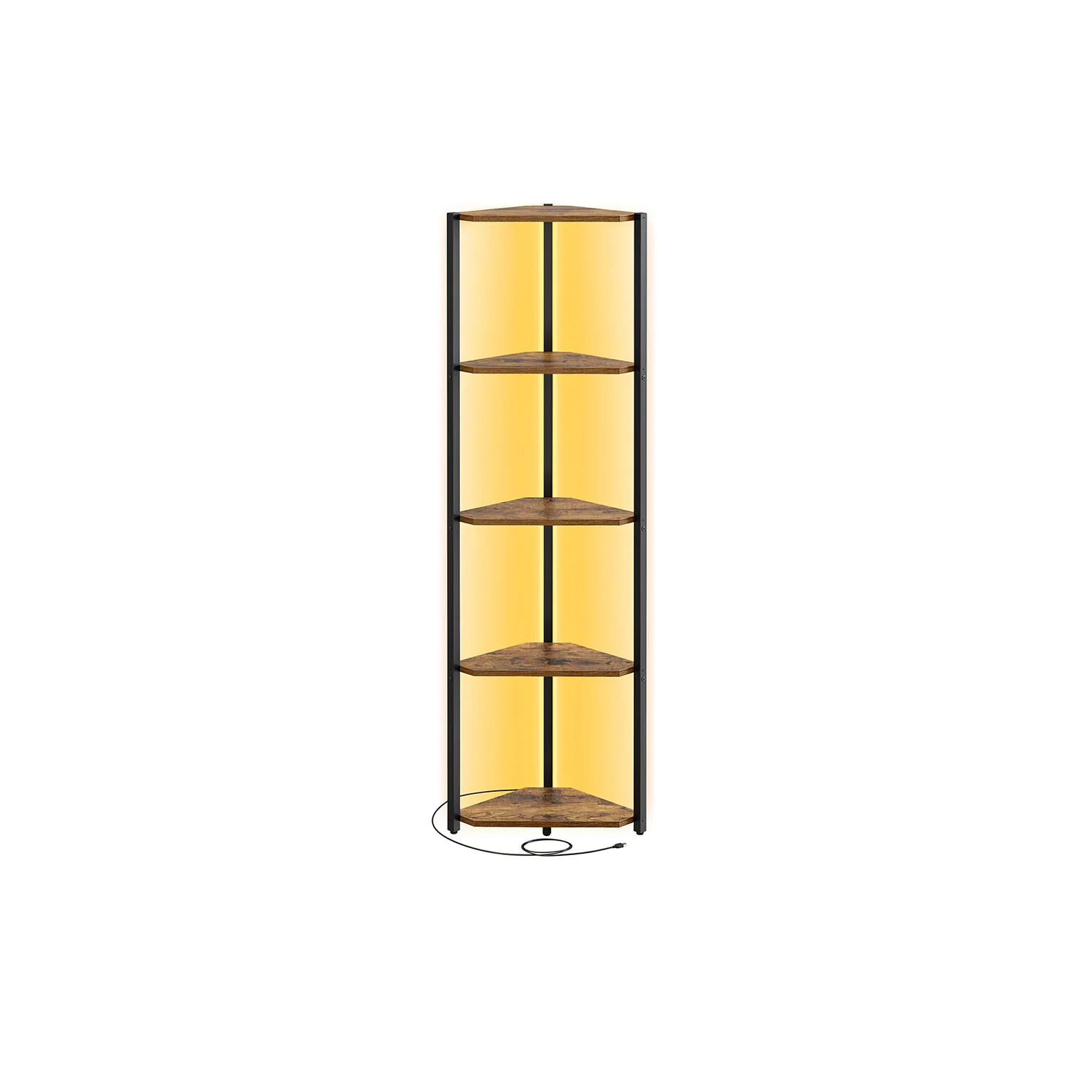 Étagère d'angle à 5 niveaux avec LED