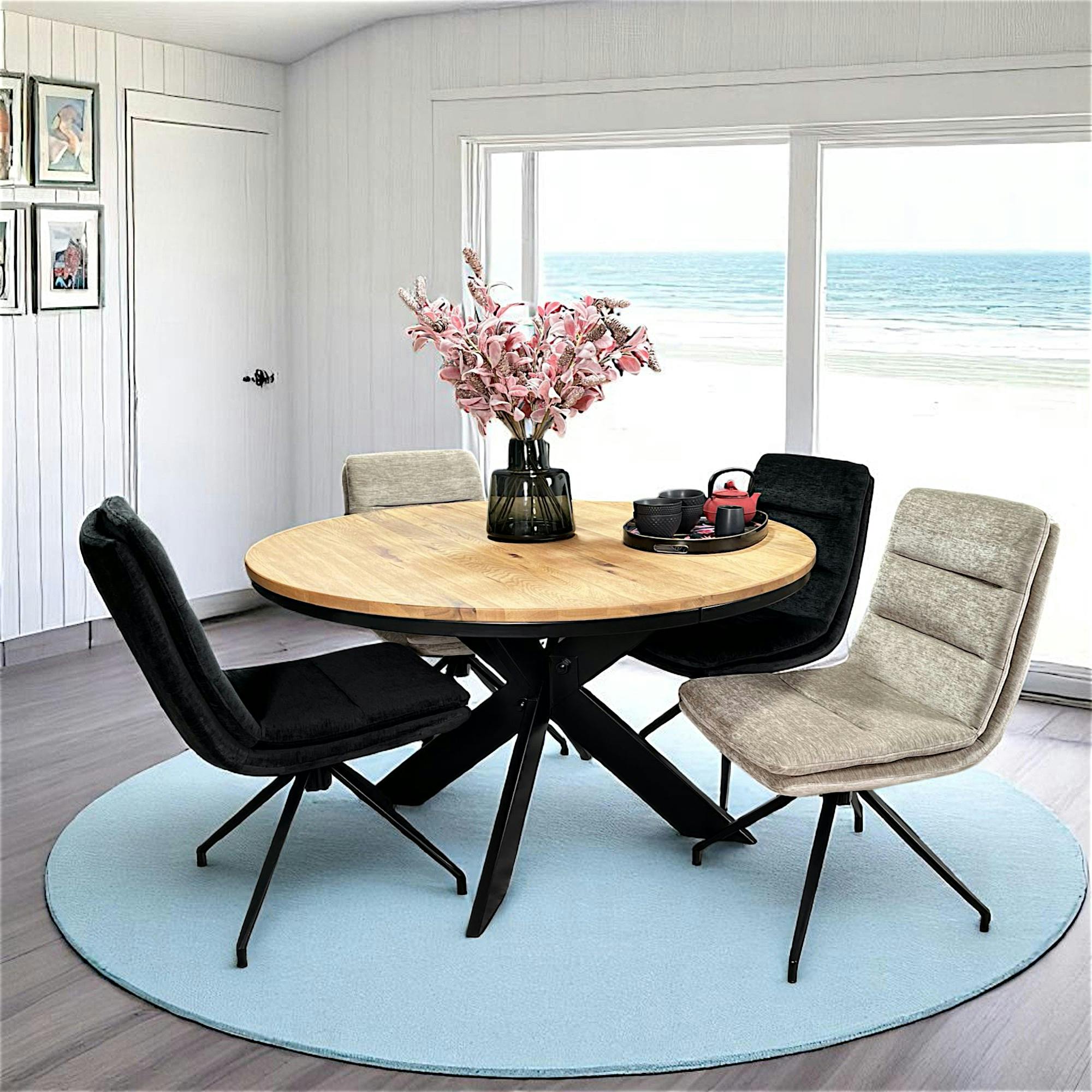 Table ronde extensible en chêne huilé 130 cm PALERME