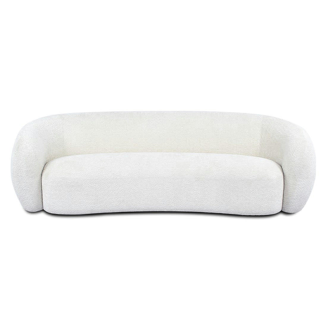 MOON - Canapé 3 places tissu bouclé blanc