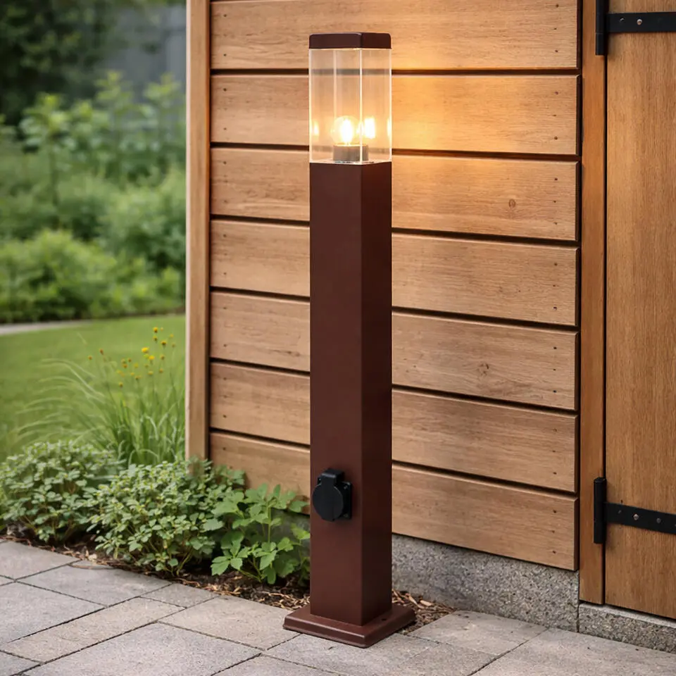 Qazqa sokkellamp malios bruin e27