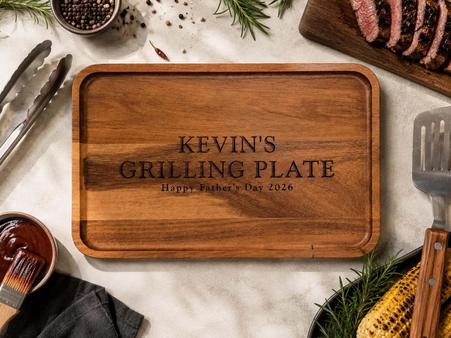 Custom Grilling Plate for Grandpa or Dad, Personalized Grilling Tray, Mens BBQ Gift for Him, Personalized Grill Gift