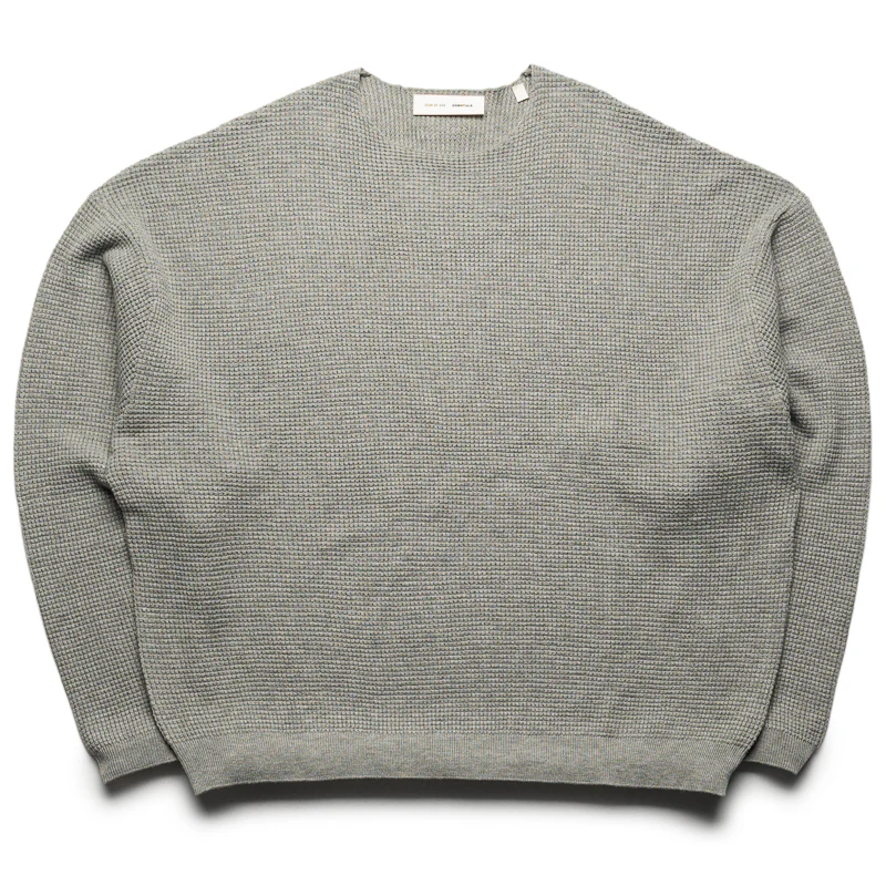 Fear Of God Essentials Waffle L/S Crewneck Sweater - Concrete Heather