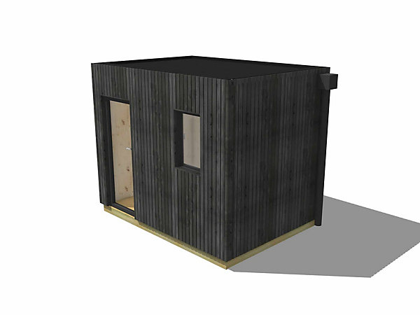Annexe de jardin bois en bois 3,3 x 2,4 x 2,7 m avec plancher isolé / menuiseries alu k-line