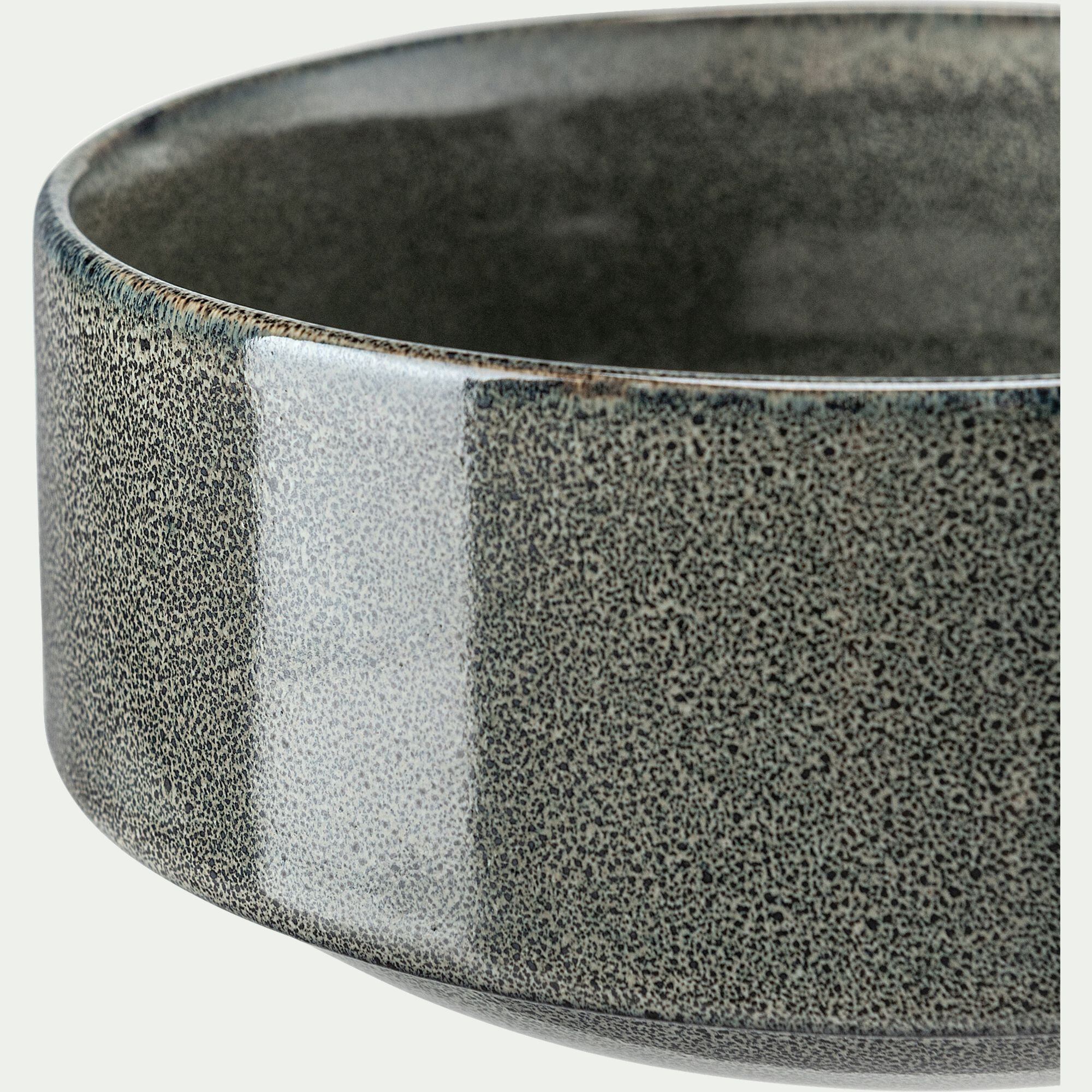 PIETRA - Assiette creuse en grès émail réactif D15,5cm - vert