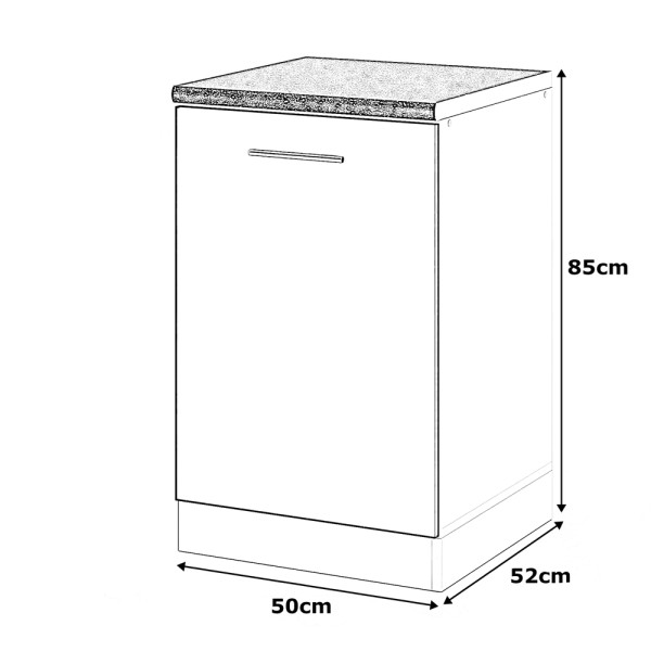Szafka kuchenna modułowa stojąca cargo 50cm spremium szary