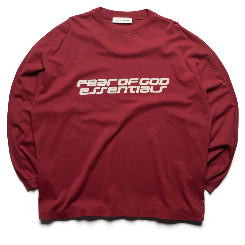Fear Of God Essentials 90's L/S Tee - Crimson
