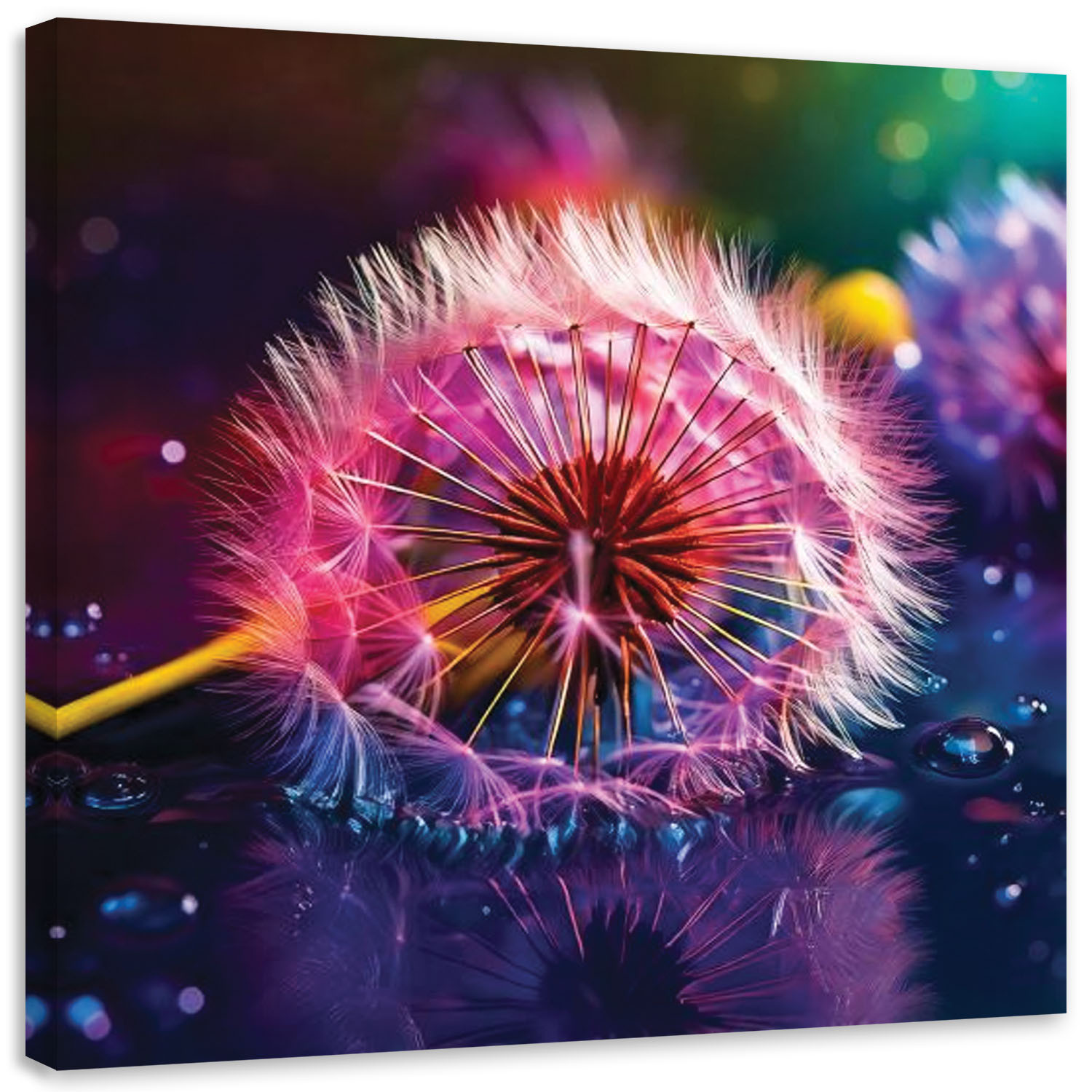 Feeby Obraz do salonu, Dmuchawiec Makro Abstrakcja 30x30
