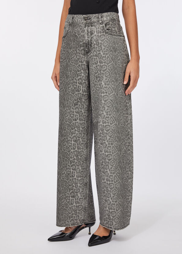 Pantaloni flare con stampa