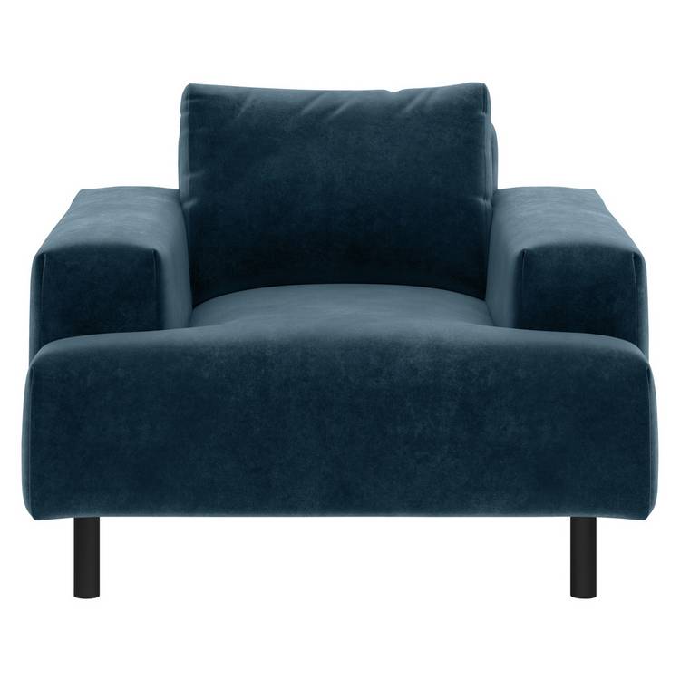 Habitat Julien Velvet Armchair - Navy