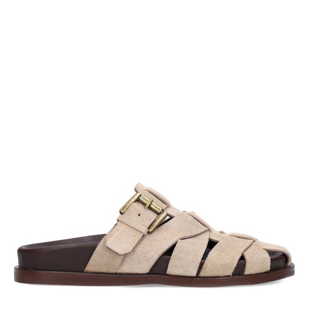 Beige suède slippers