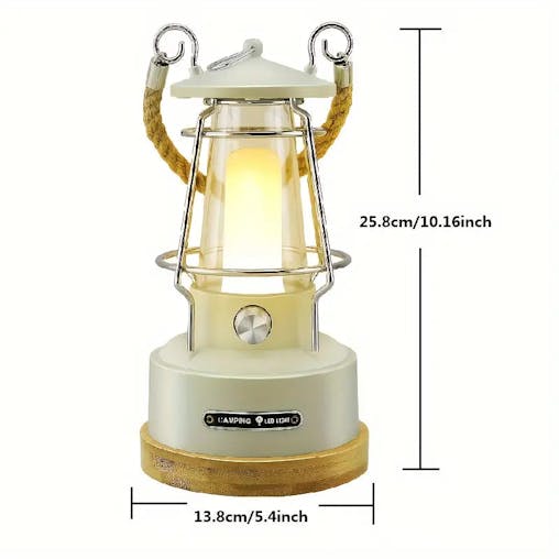 NNETM Vintage Rechargeable Camping Lantern - Dimmable LED, Waterproof Retro Light