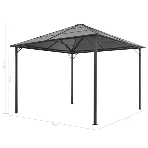 NNEVL Gazebo with Curtain Aluminium 3x3 m Black