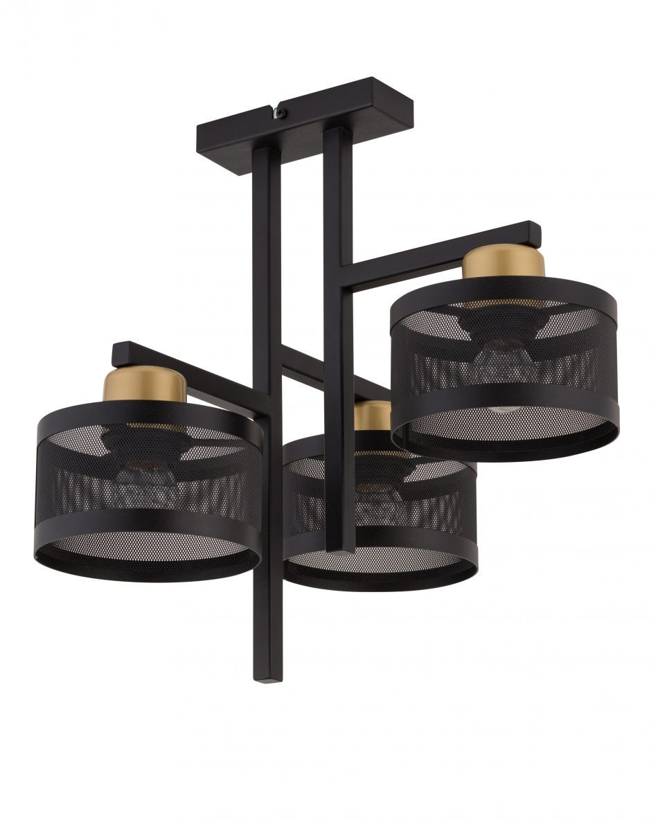 Lampa wisząca czarno-złota Off 3xE27x15W wym: 41x42x35 cm Sigma Lighting