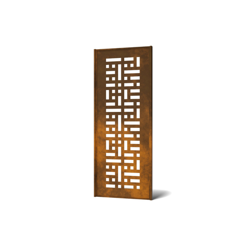 Panneau brise-vue pour pergola bioclimatique Capri effet rouillé 0,6 x 2,25 m