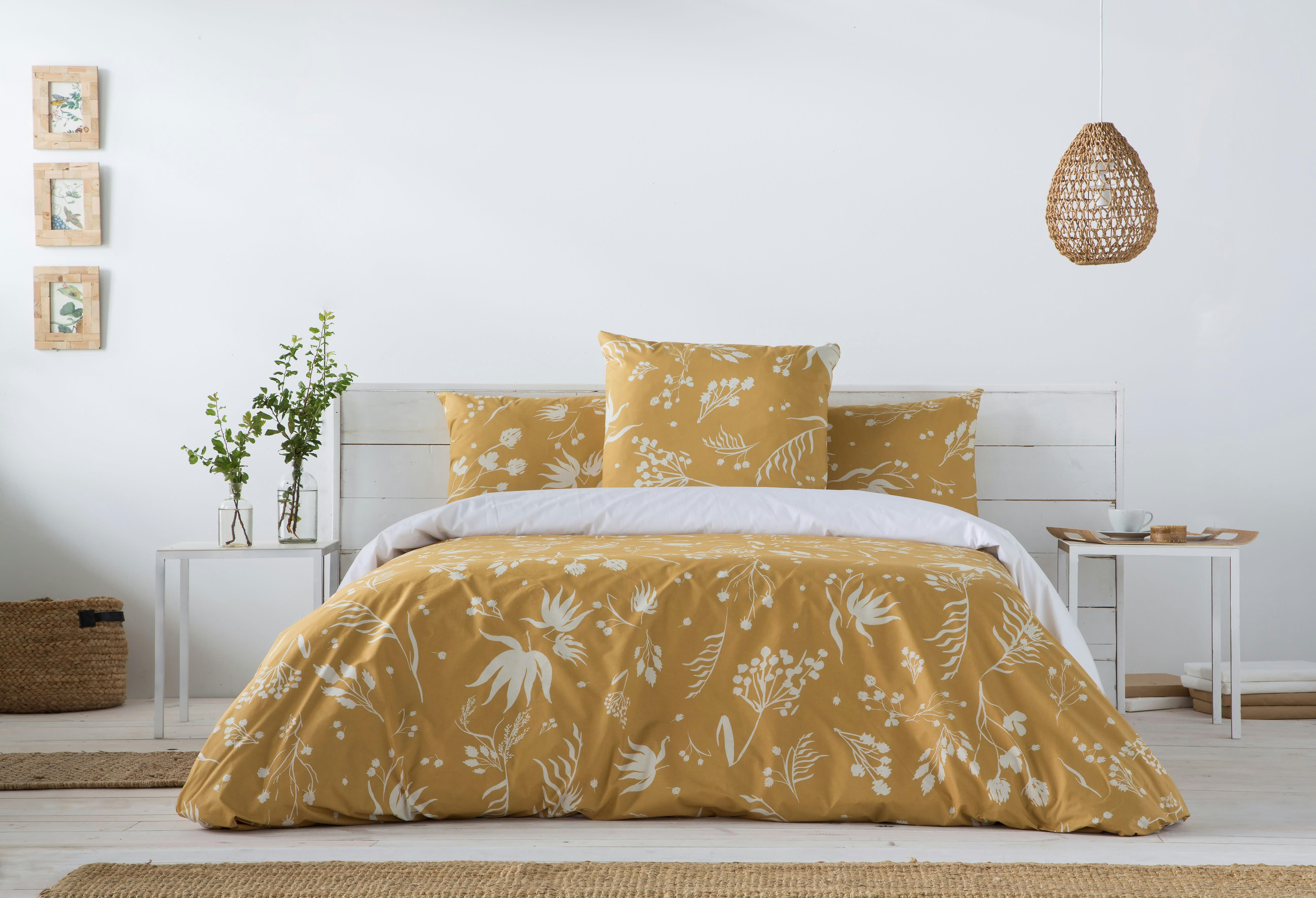 BLANCHETO OCRE - Housse de couette imprimé en percale Coton Or 150x220 cm