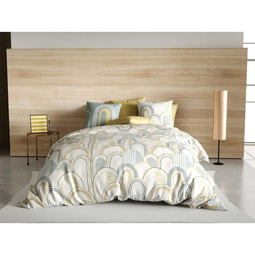 COLIZÉ - Parure de couette 100% coton 57 fils imprimée 240x220 2 taies