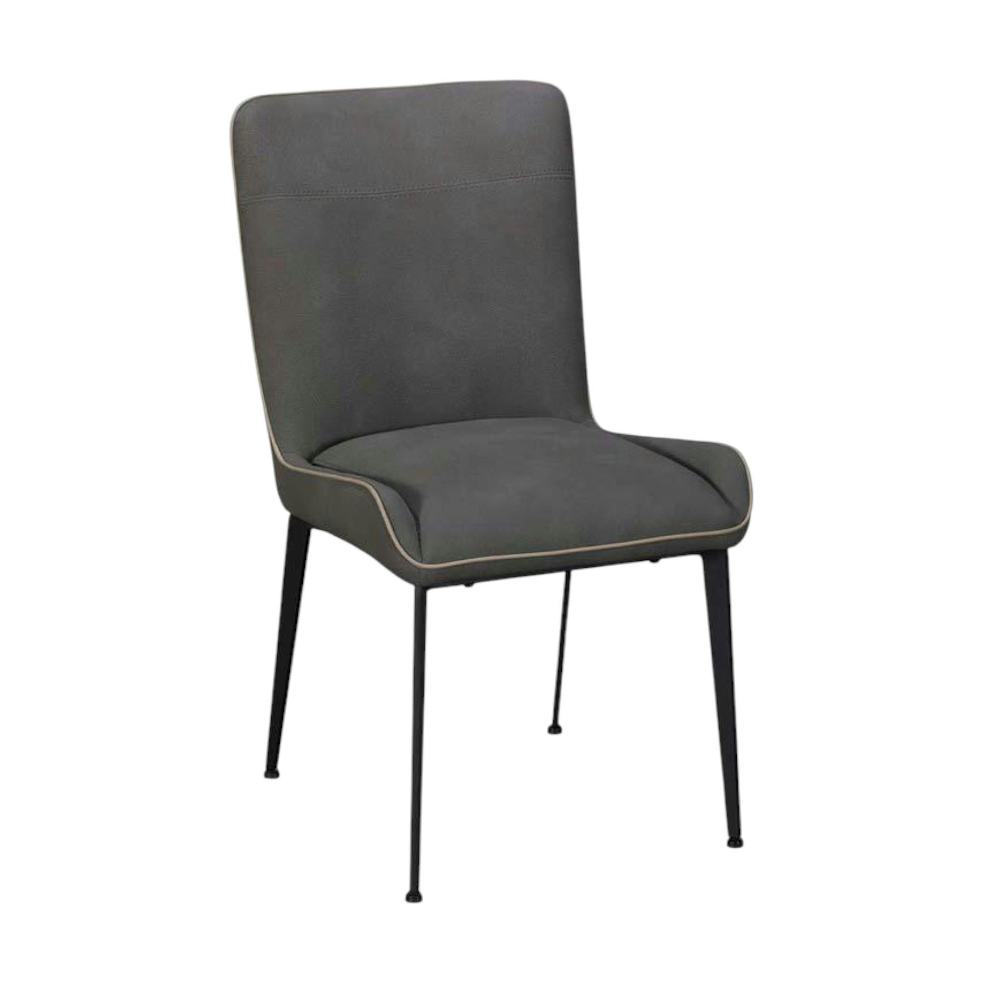 Chaise gris sombre, entretien facile (lot de 2) OKA