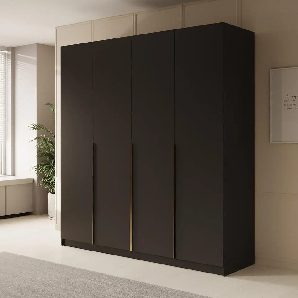 Meubella - Kledingkast Sabre 2 - Zwart - 200 cm