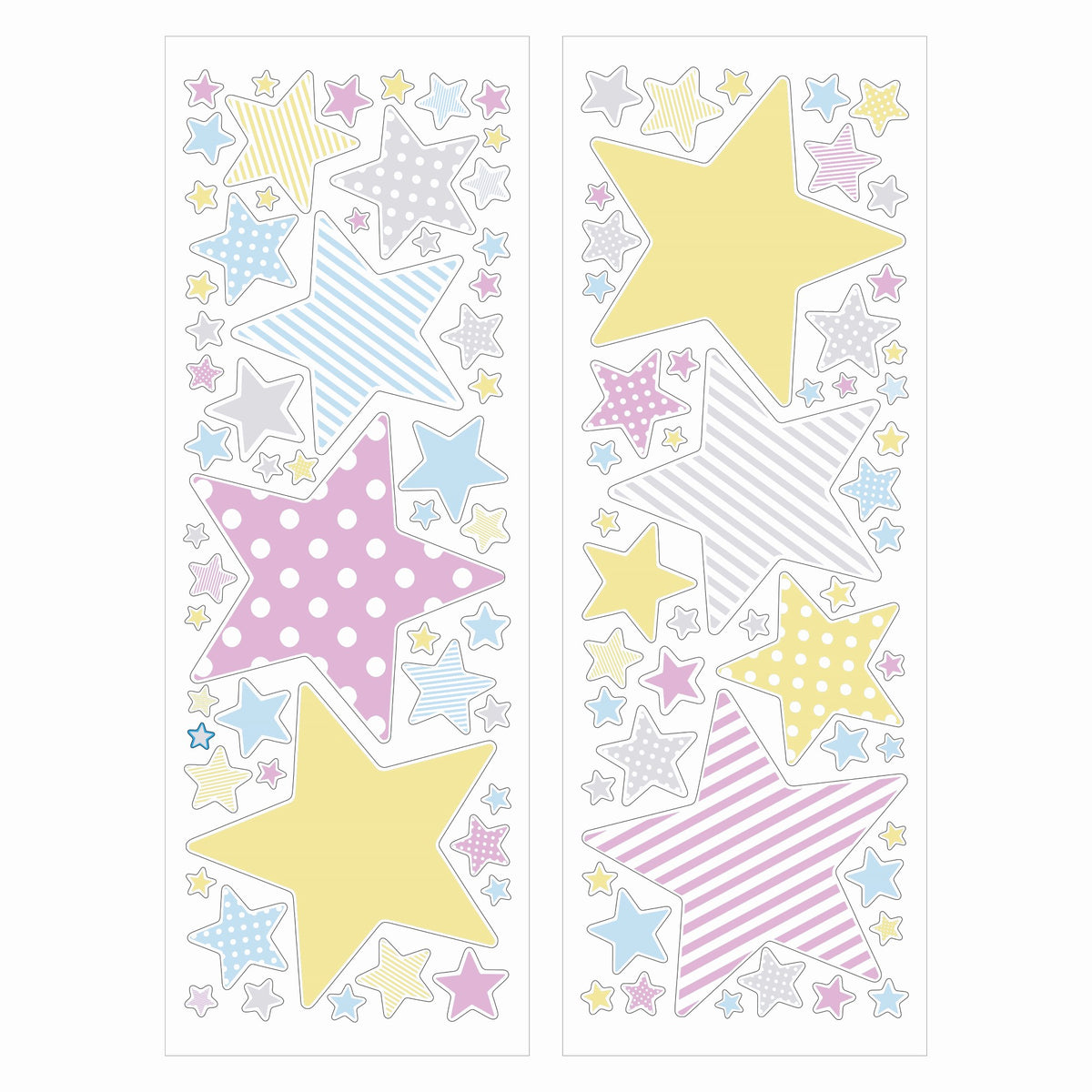 Art for the Home Muurstickers - Sterren - Pastelkleur - 2 x 25x70 cm