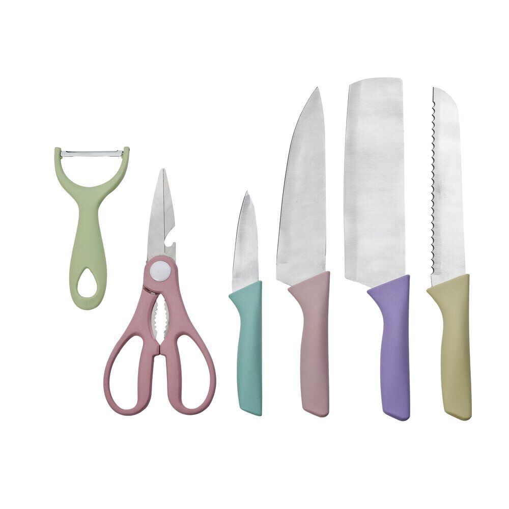 Lot de 6 ustensiles de découpe inox