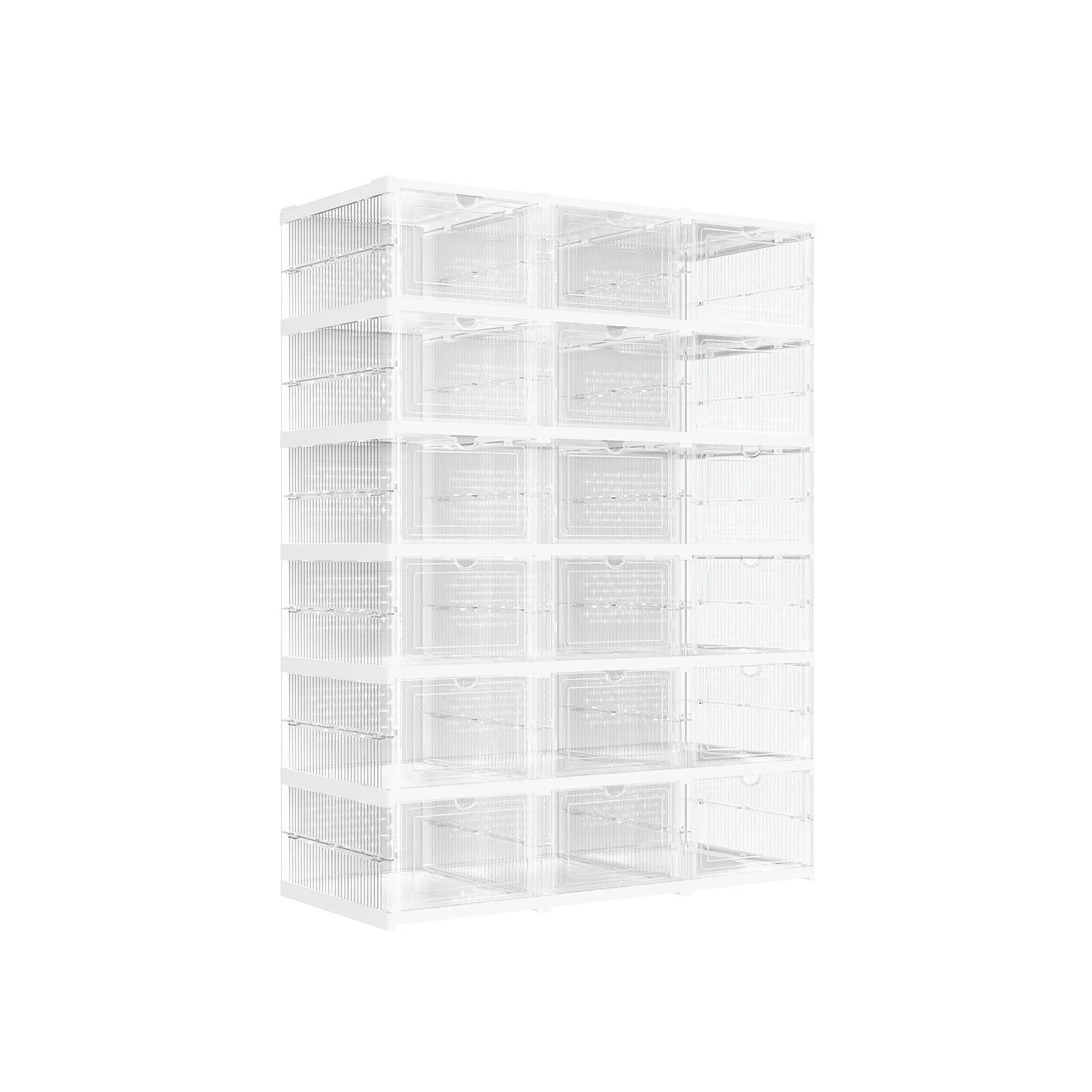 18 Boîtes à chaussures 3 meubles transparent et blanc nuage