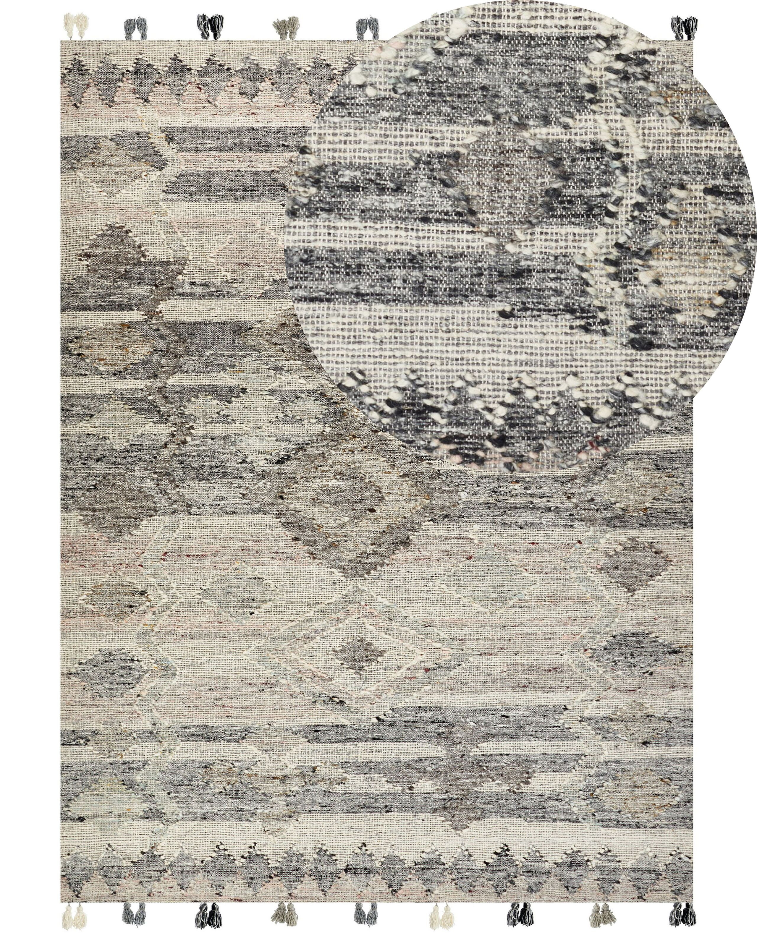 Dywan kilim ręcznie robiony 160 x 230 cm szary