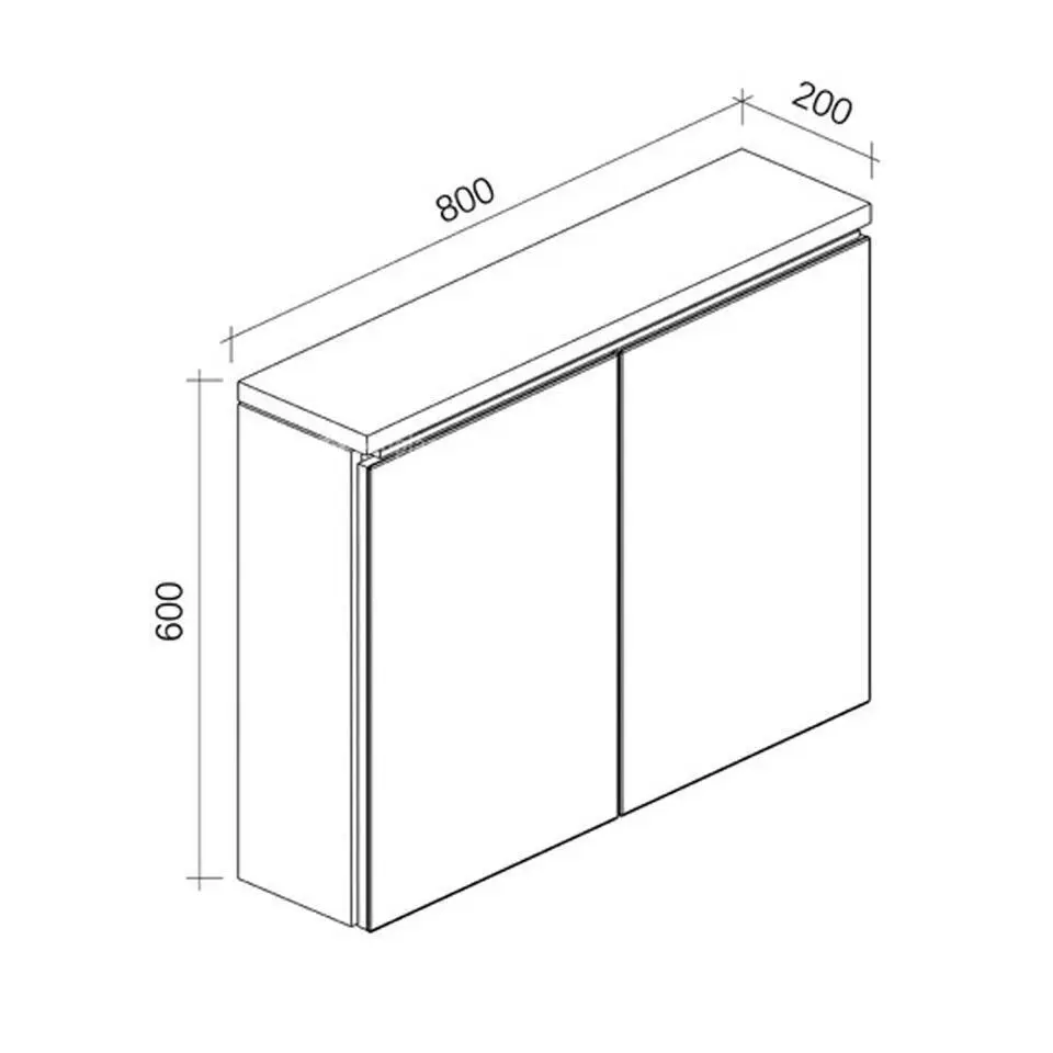 Badplaats Spiegelkast Paso LED 80 x 20 x 60 cm - wit