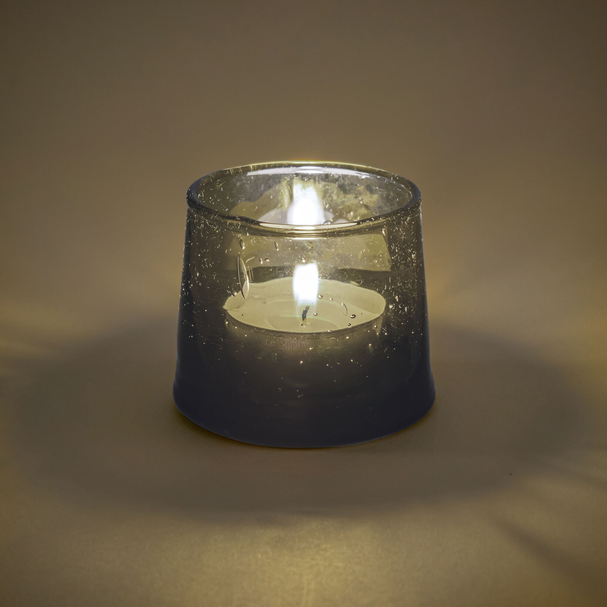 SAVEL - Photophore en verre bullé D6cm - transparent