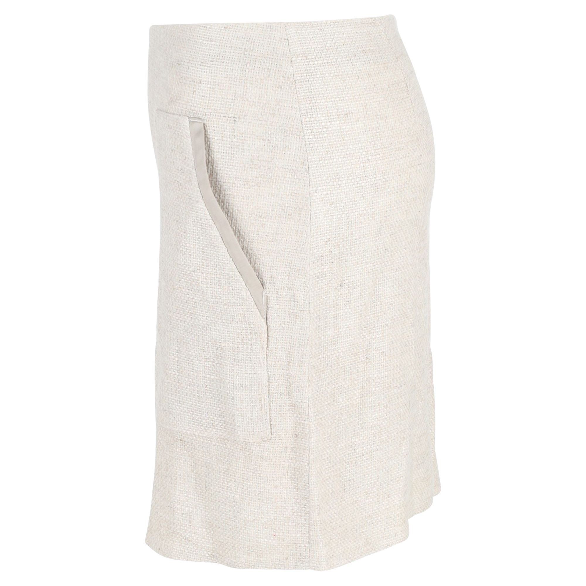 Giorgio Armani Preloved Emporio Suit Mini Skirt in Cream Linen