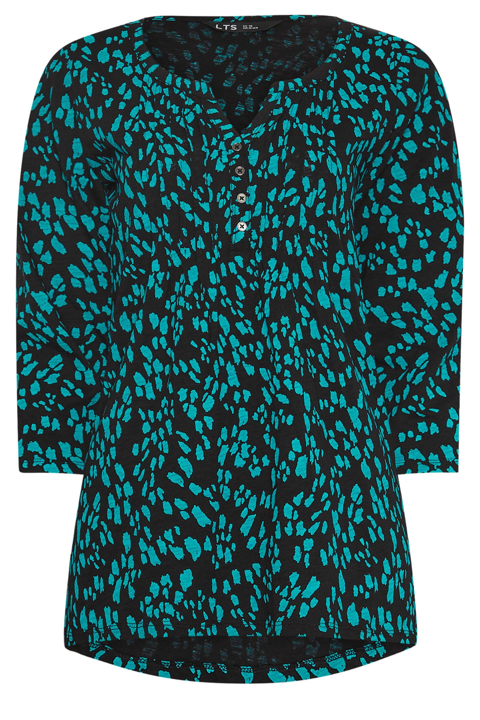 Long Tall Sally Tall Abstract Henley Top