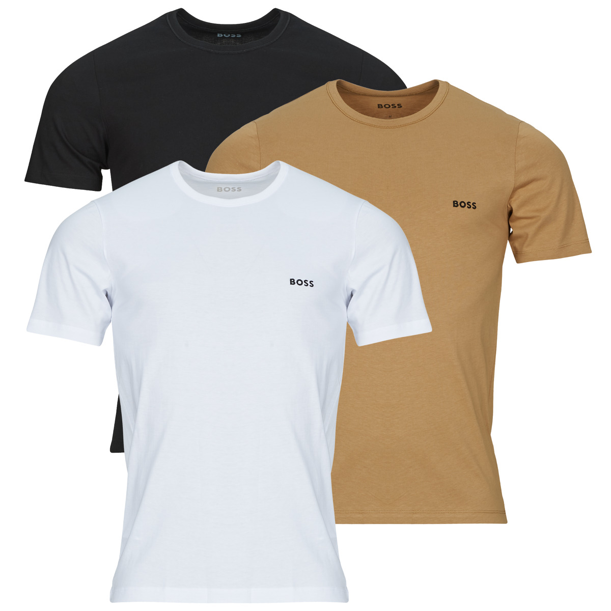 BOSS - TShirt RN 3P Classic - Black / Beige / White
