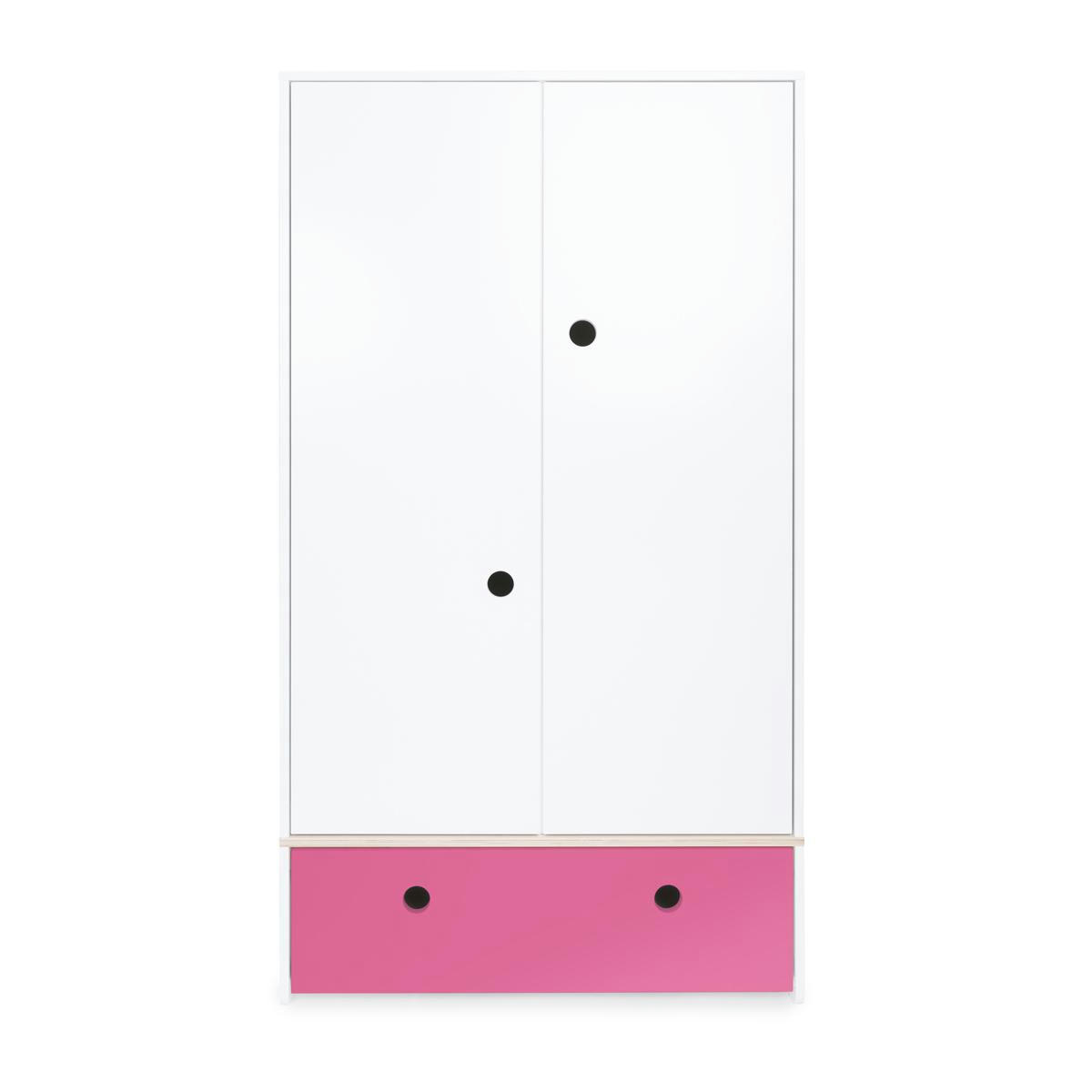 COLORFLEX - Armoire 2 portes façade tiroir fushia