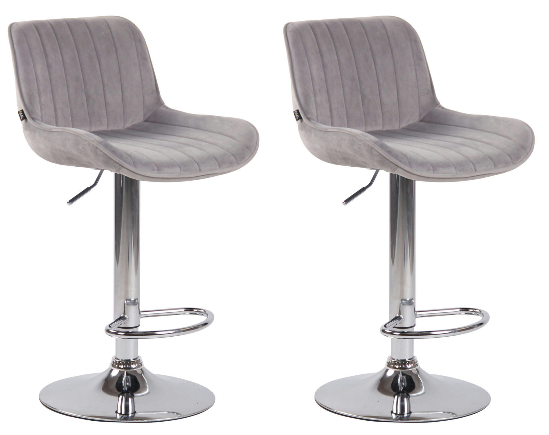 LENTINI - Lot de 2 tabourets de bar réglables en velours Gris