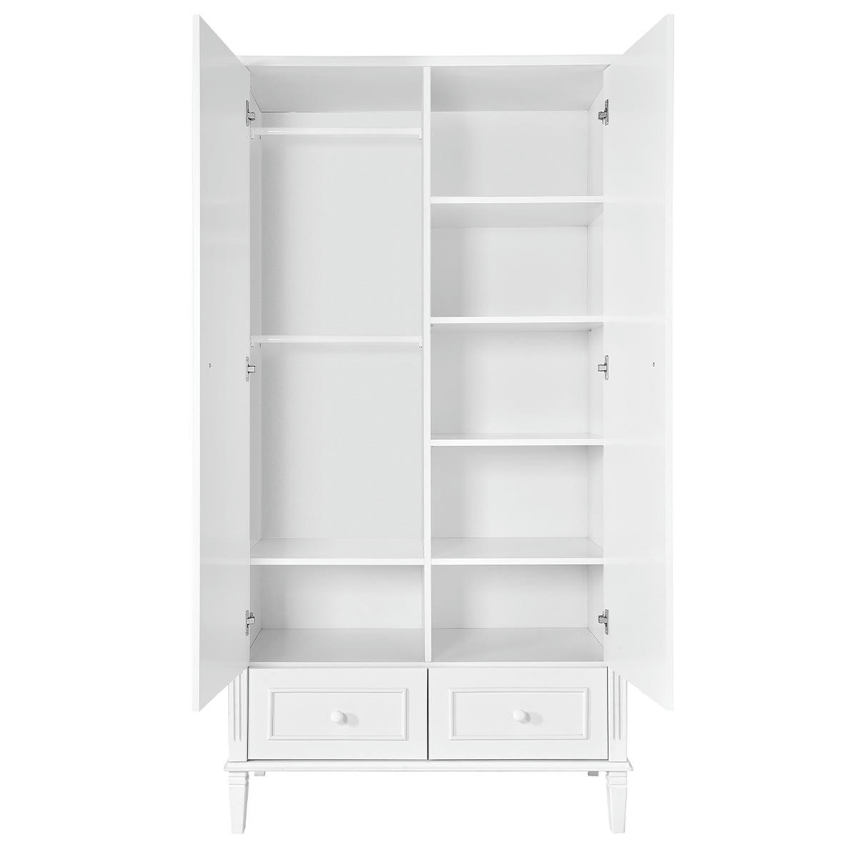 BIANKA - Armoire 2 portes 2 tiroirs blanc