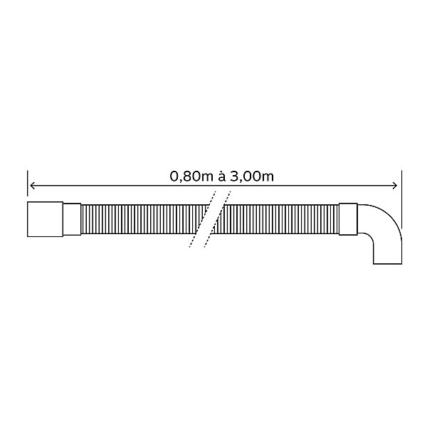Canne de vidange pour machine à laver 0,8 - 3m Somatherm