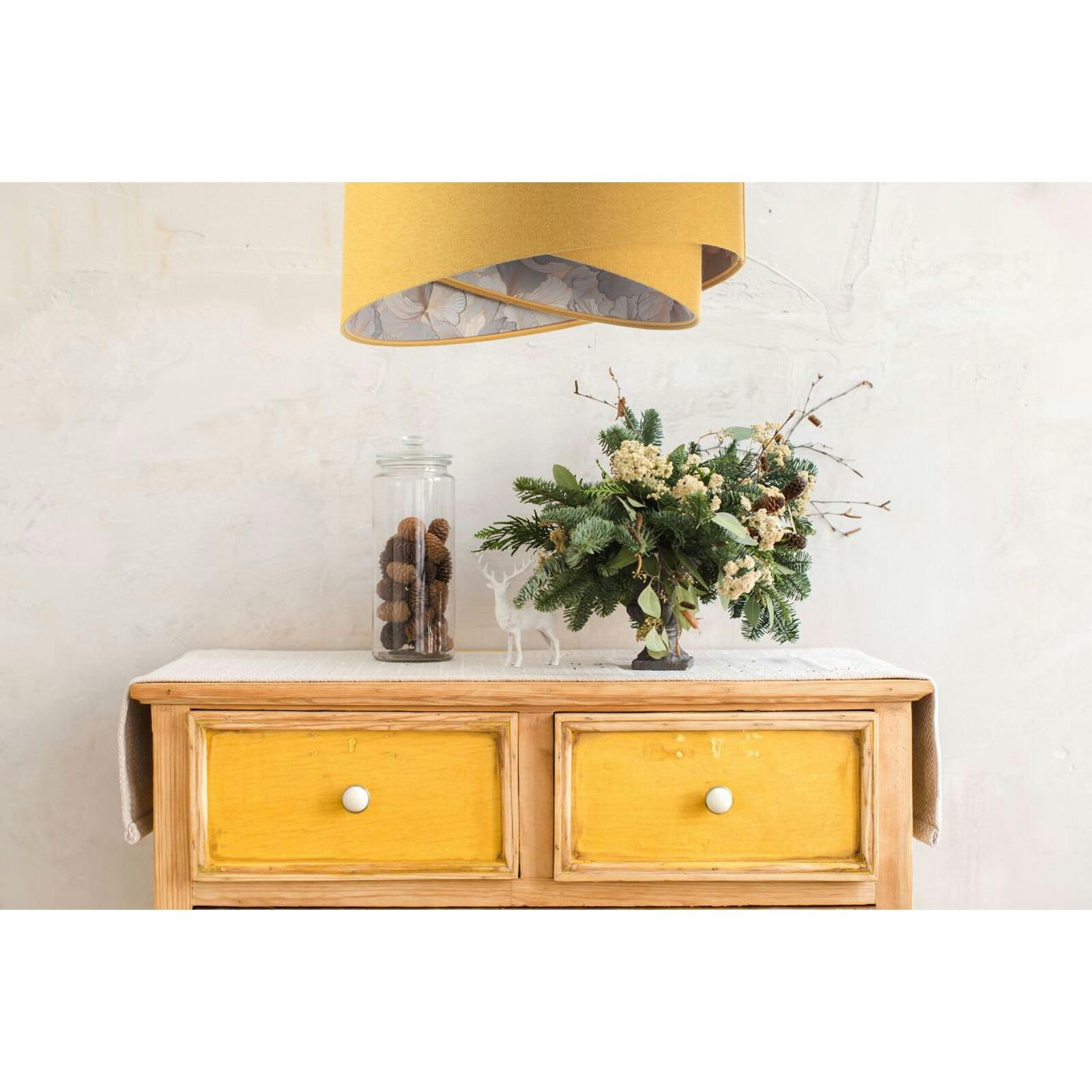 GALAXY - Suspension Tissu Jaune 50x50x23 cm