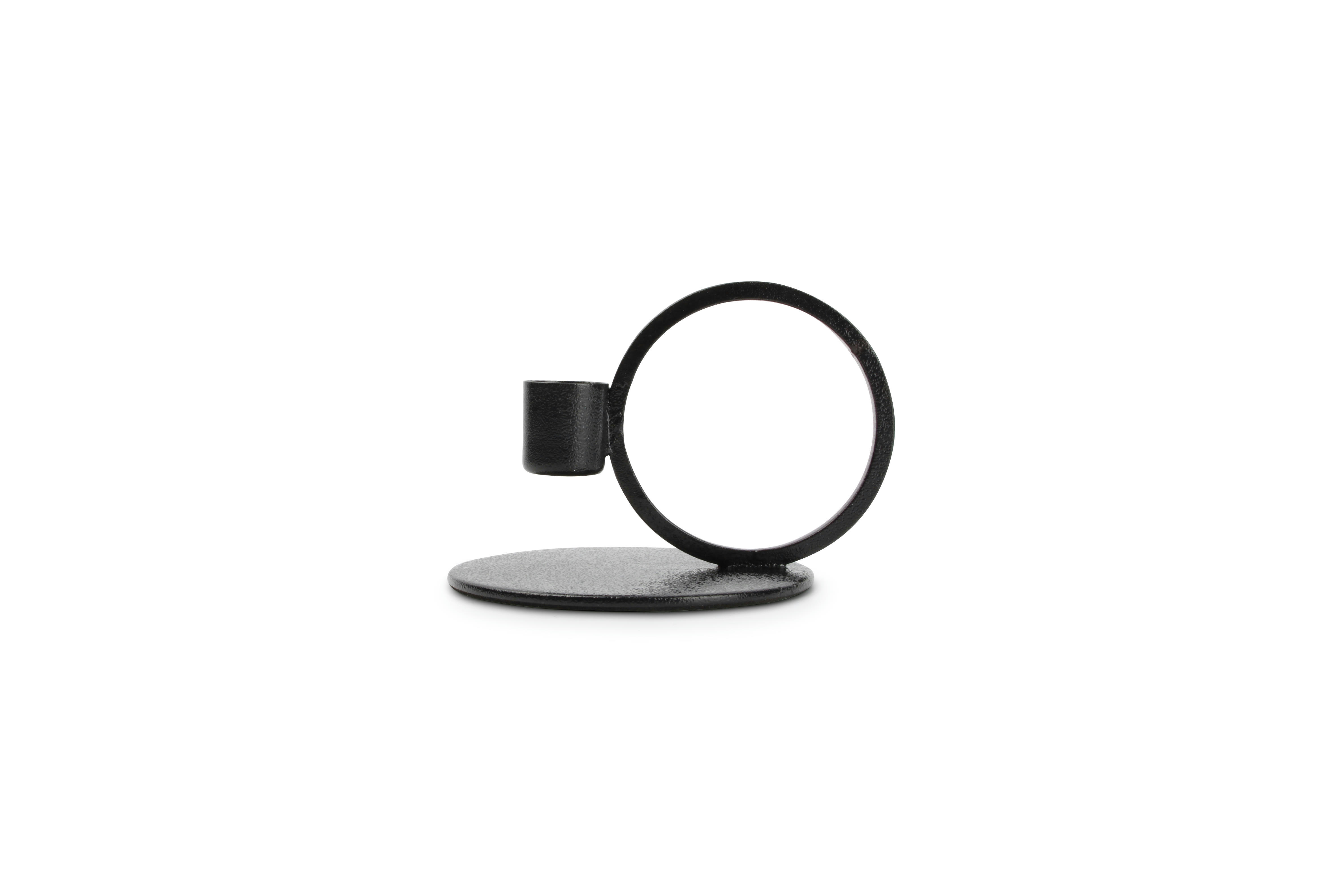 PILLAR - Bougeoir en métal noir 10xH9cm