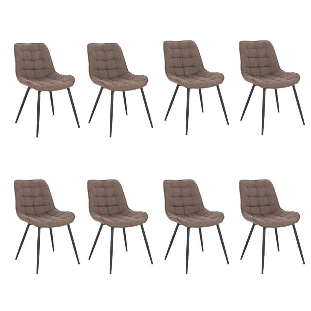 Home Deluxe gestoffeerde stoel IKALO grijs/bruin Aantal: 8