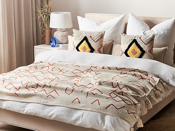 Couverture BHIWANI Coton 130 x 180 cm Beige