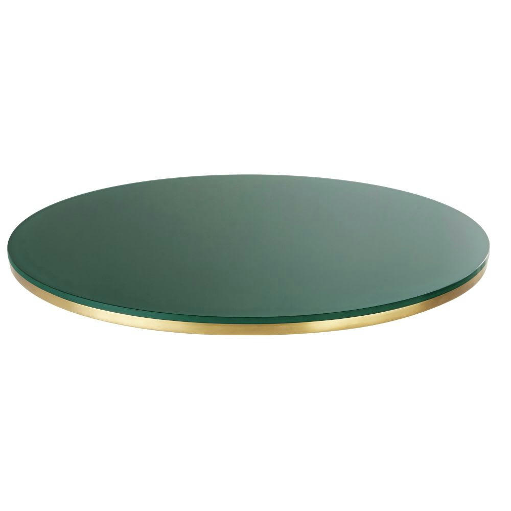 Element Business - Plateau de table professionnel en verre vert 2/4 personnes D70