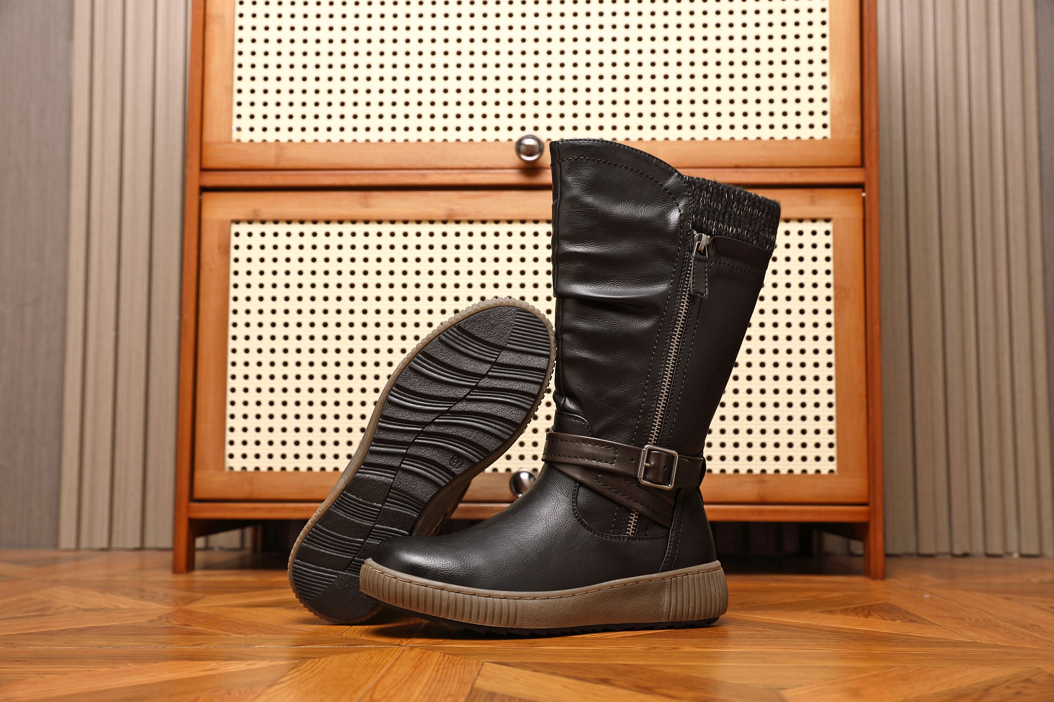 IVACHY Fur Lined Mid Calf Boots