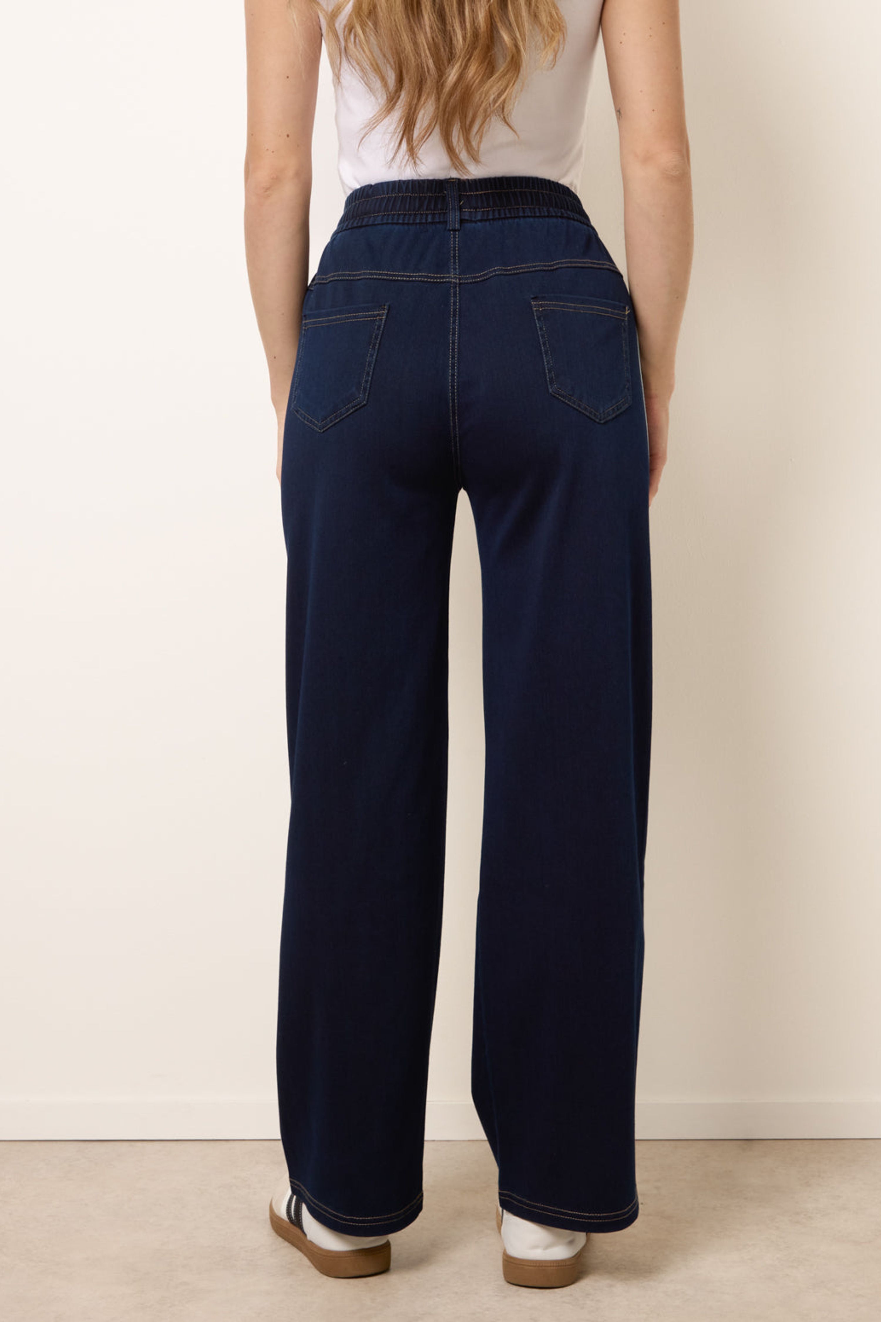 Blue Vanilla Navy Side Stripe Jeans With Drawstring