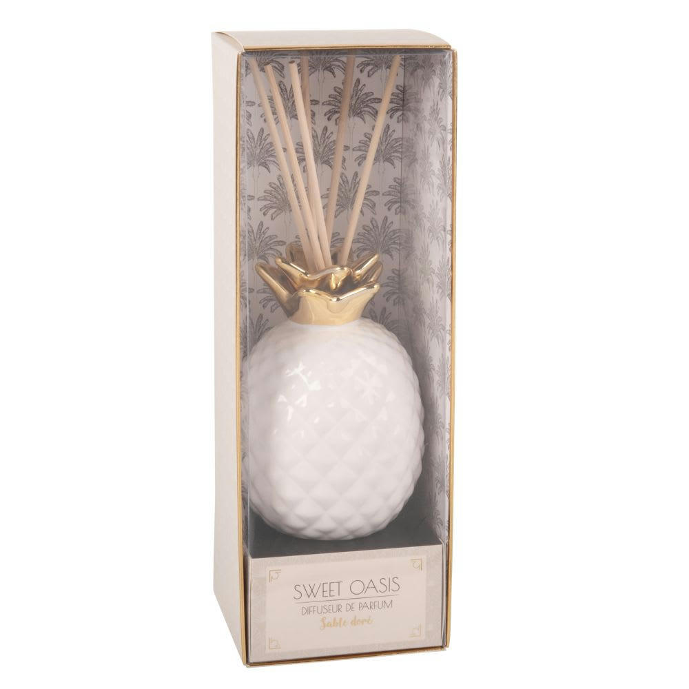 - Diffuseur ananas blanc parfum sable doré 100ML